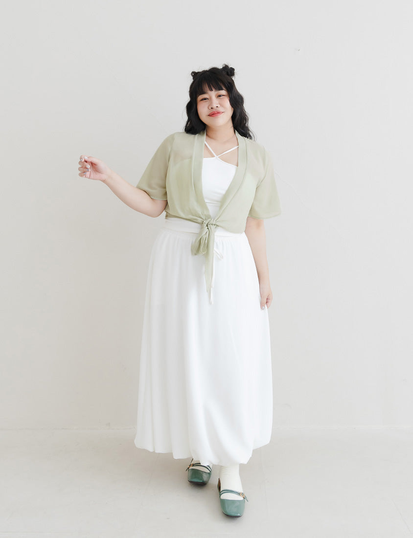 Summer Multicolor Sheer Tie-Front Plus Size Cover-Up