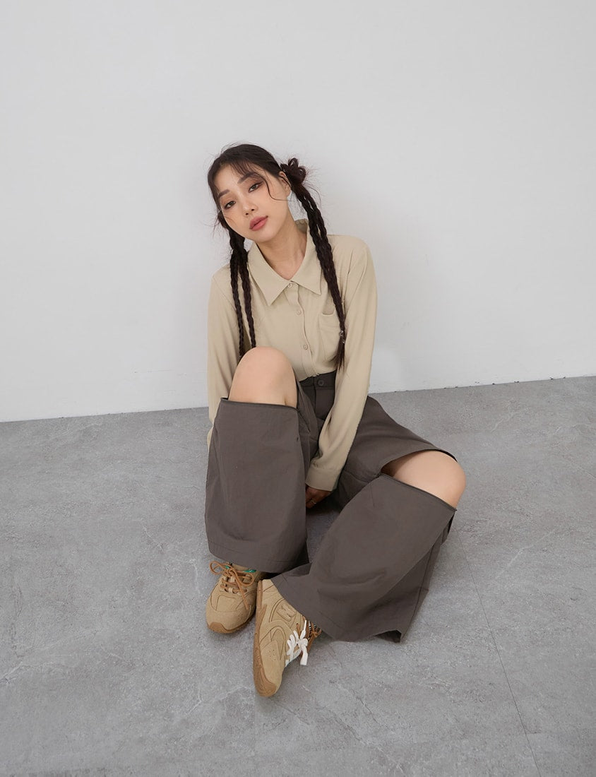 High Waist Convertible Plus Size Utility Pants