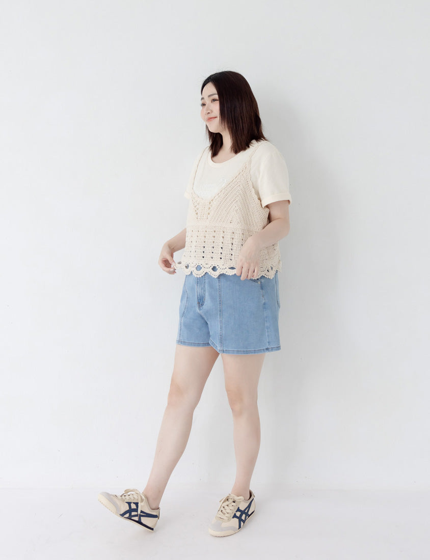 Versatile Crochet Knit Plus Size Vest