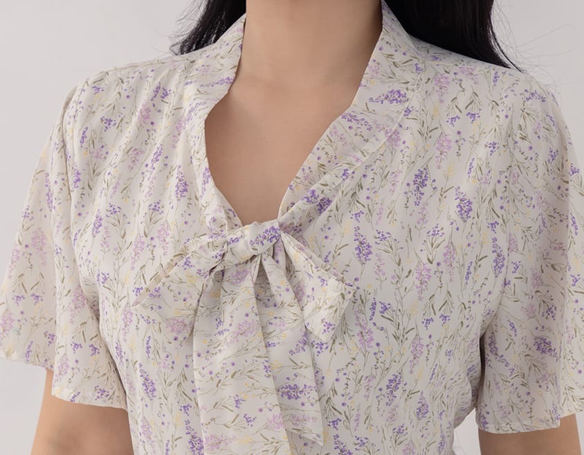 Gentle Lavender Tie-Waist Plus Size Flare Dress