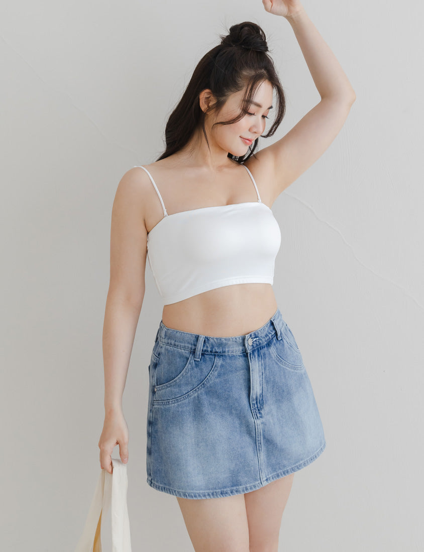 Pobra. Removable Padded Silky Milk Plus Size Bandeau BRATOP