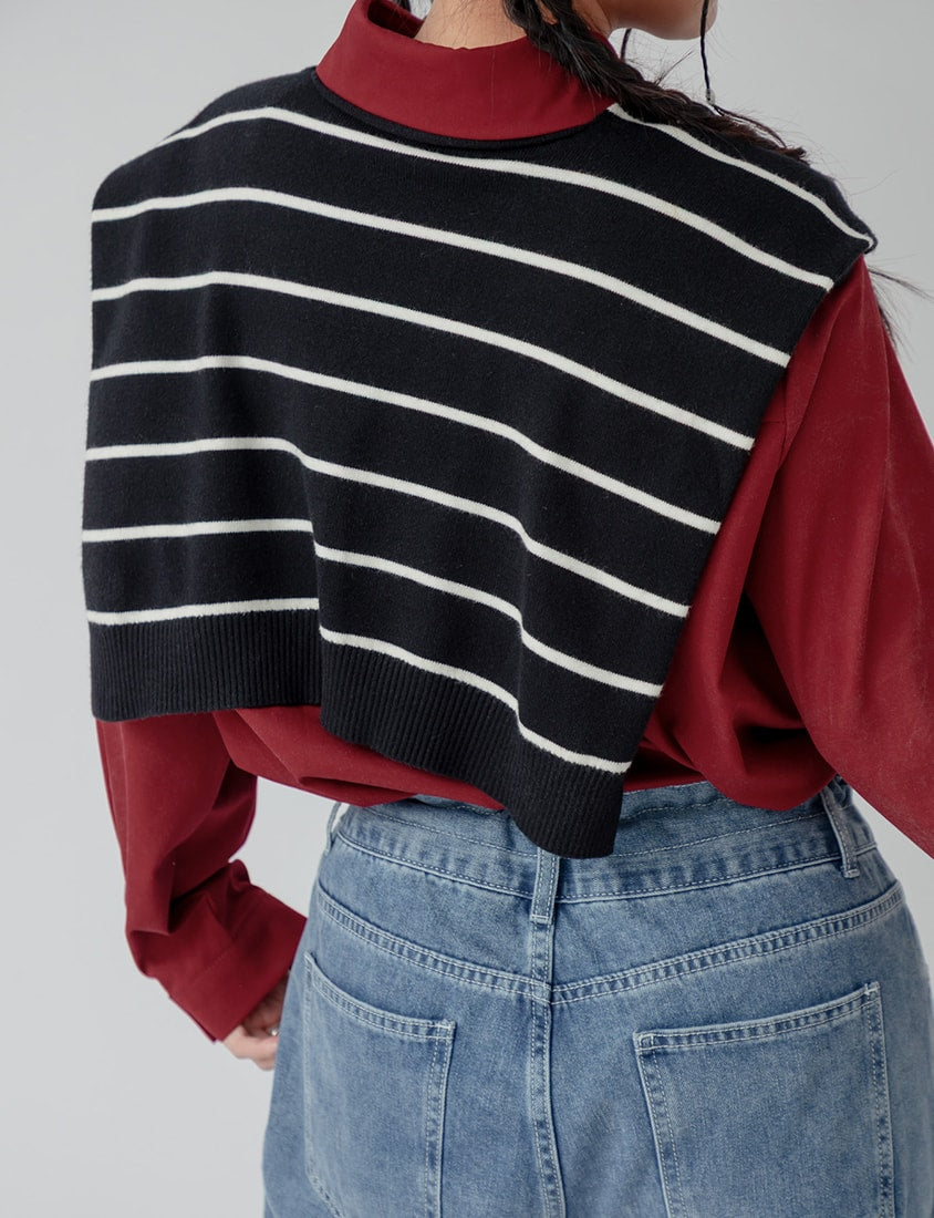 Versatile Multi-Color Knit Shawl