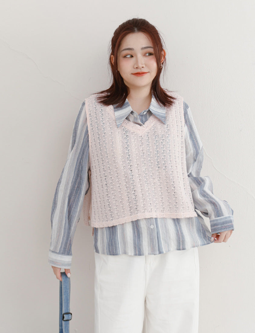 Layered Essential Crochet Tie Plus Size Vest