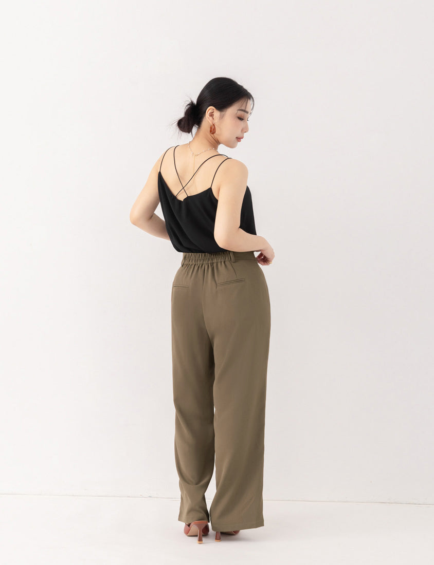 MISS. Silky Cool Slit Slim Fit Plus Size Tailored Pants