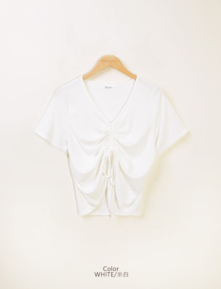 MUA!  Silky Cool-Girl Ruched Plus Size Short Sleeve Top