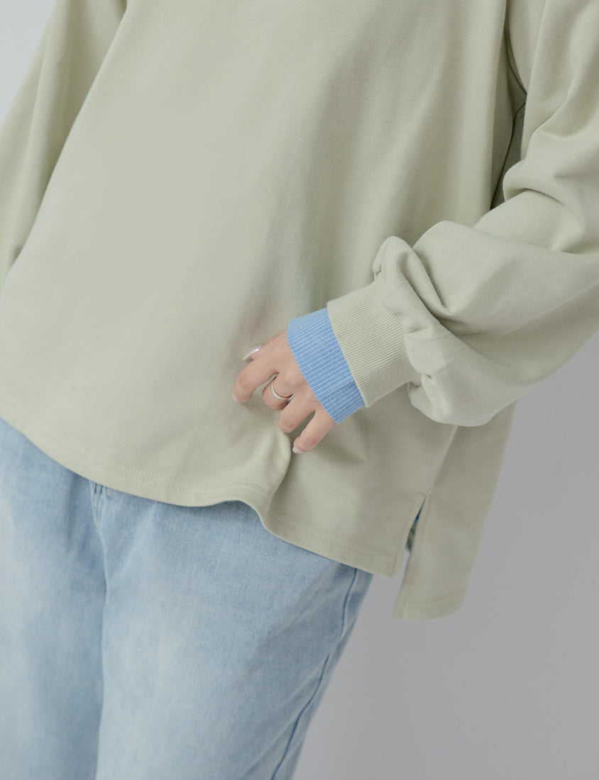 Oversized Cotton Slit Plus Size Sweatshirt (Unisex)