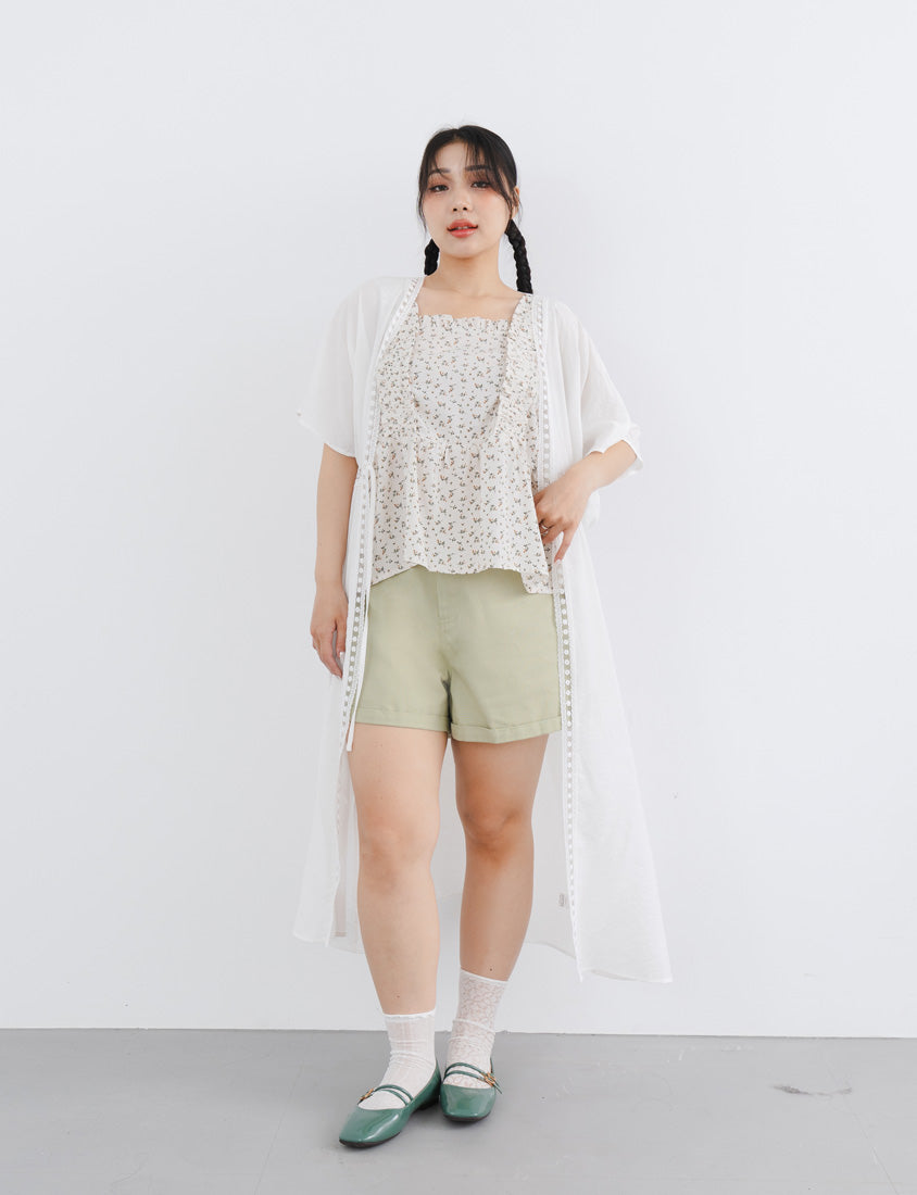 Summer Vacay Beach Lace Tie Front Plus Size Long Cover-Up