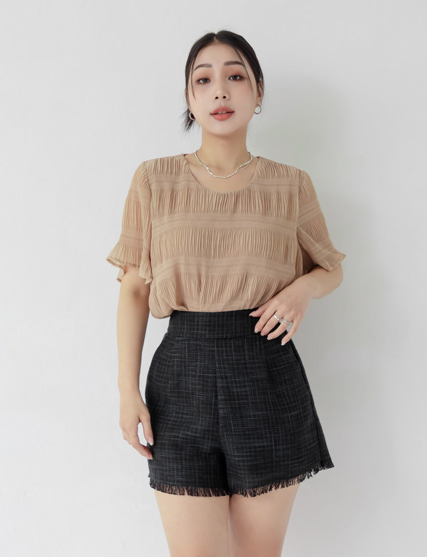 MISS. Korean Style Crinkled Plus Size Chiffon Top