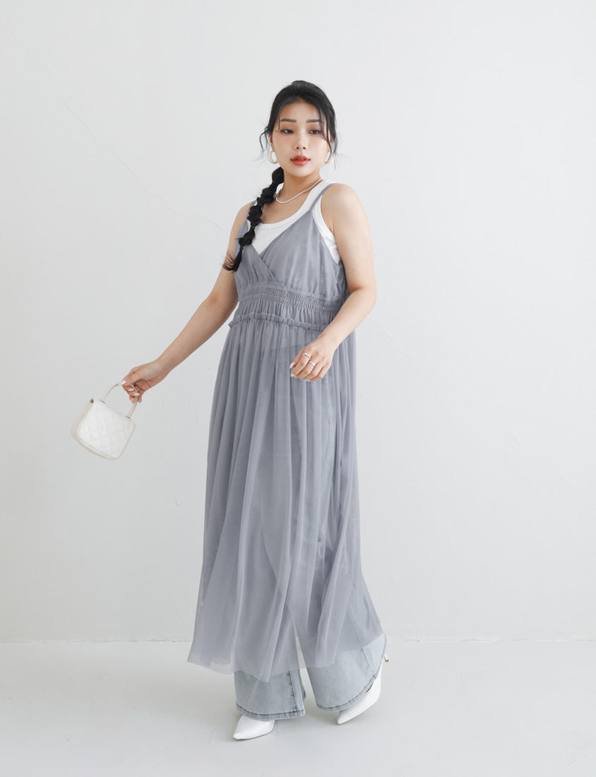 MISS. Layered Sheer MeshPlus Size Camisole
