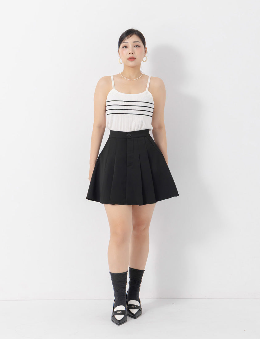 MISS. Contrast Stripe Ice Silk Knit Plus Size Tank Top