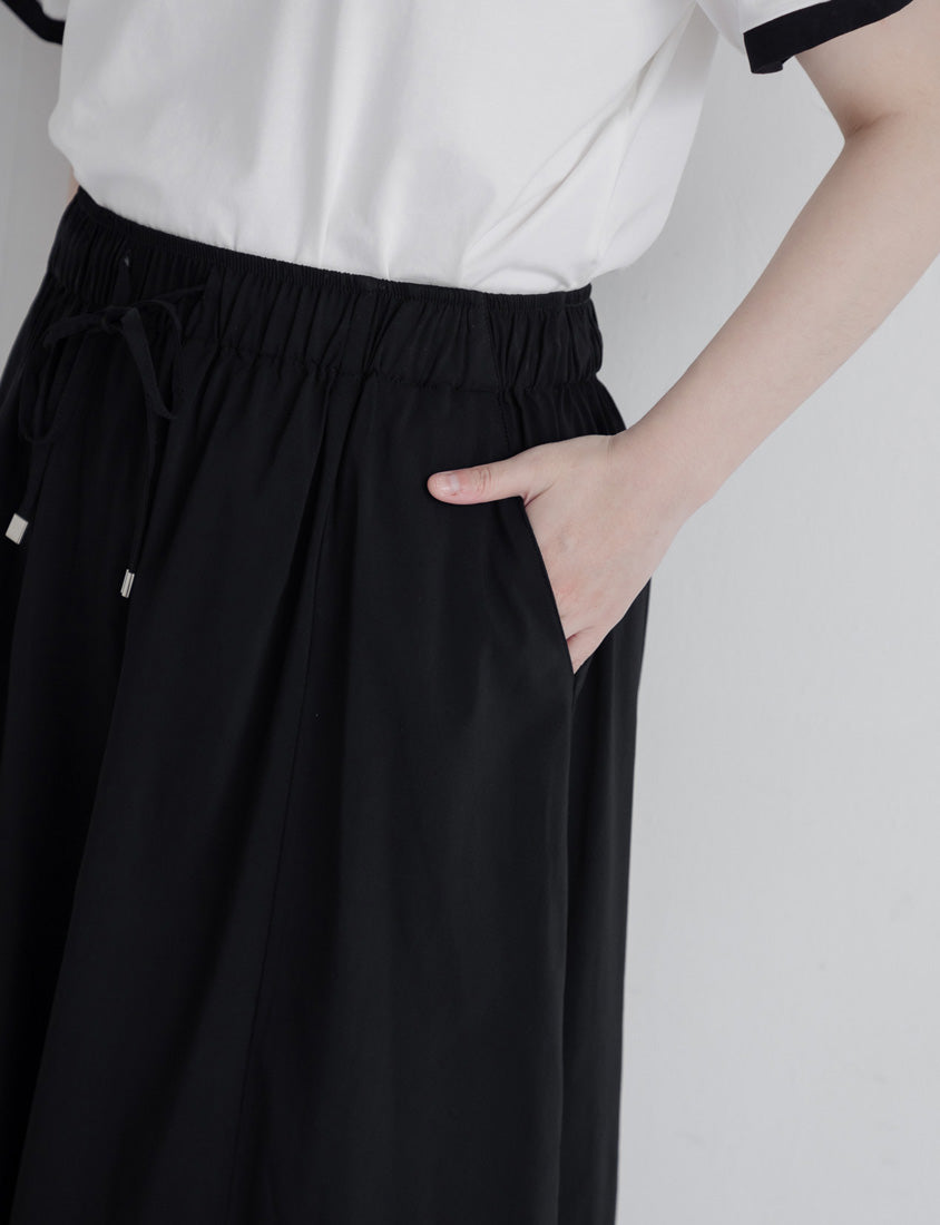 Cooling Tech Full Elastic Drawstring Plus Size Maxi Skirt