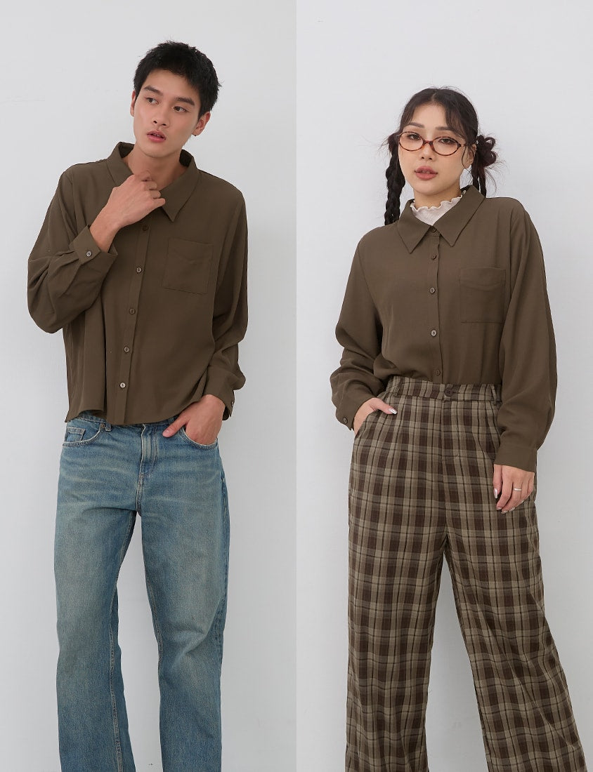 Versatile Wrinkle-Resistant Oversized Plus Size Long Sleeve Shirt (Unisex)