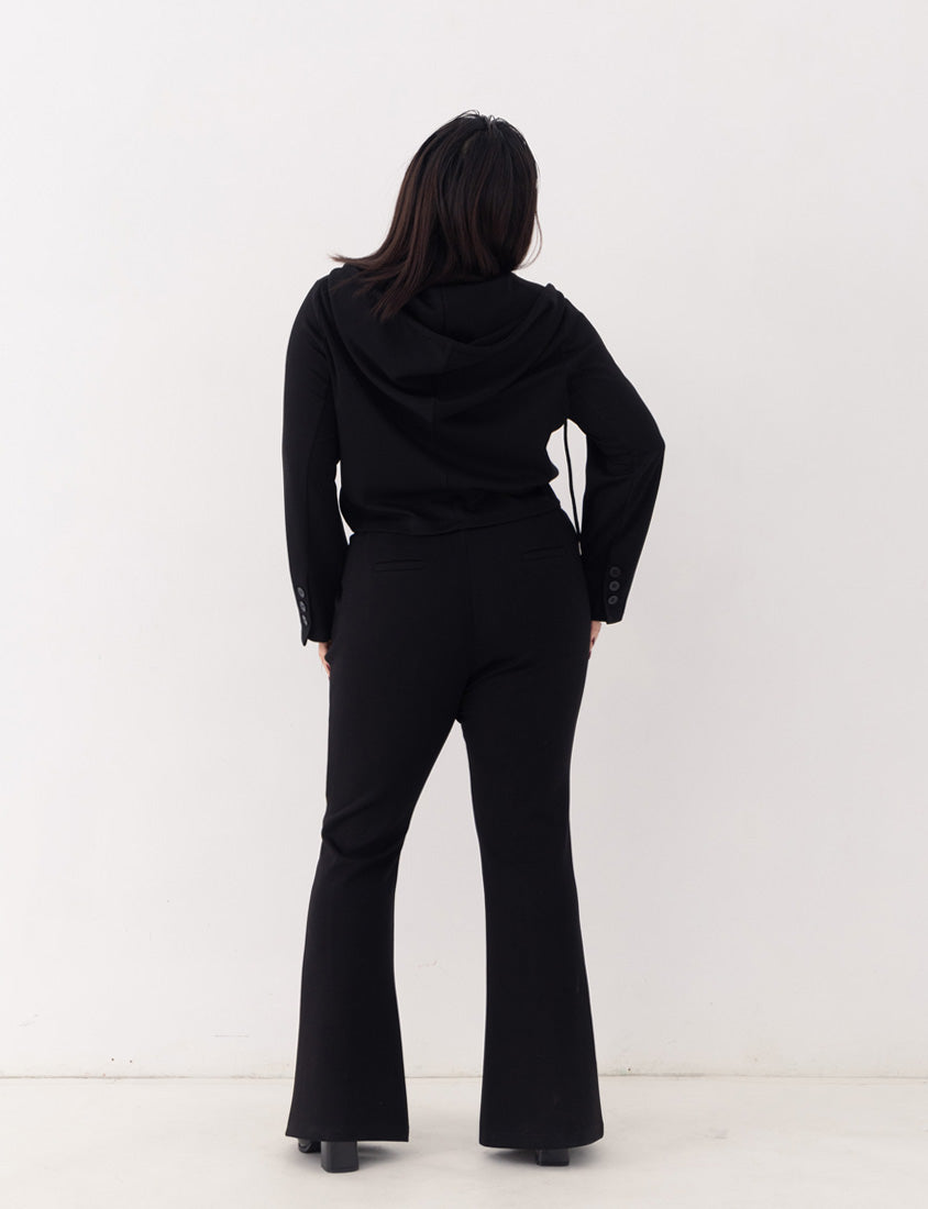 MUA! Sexy Space Cotton Front Slit Plus Size Flare Pants