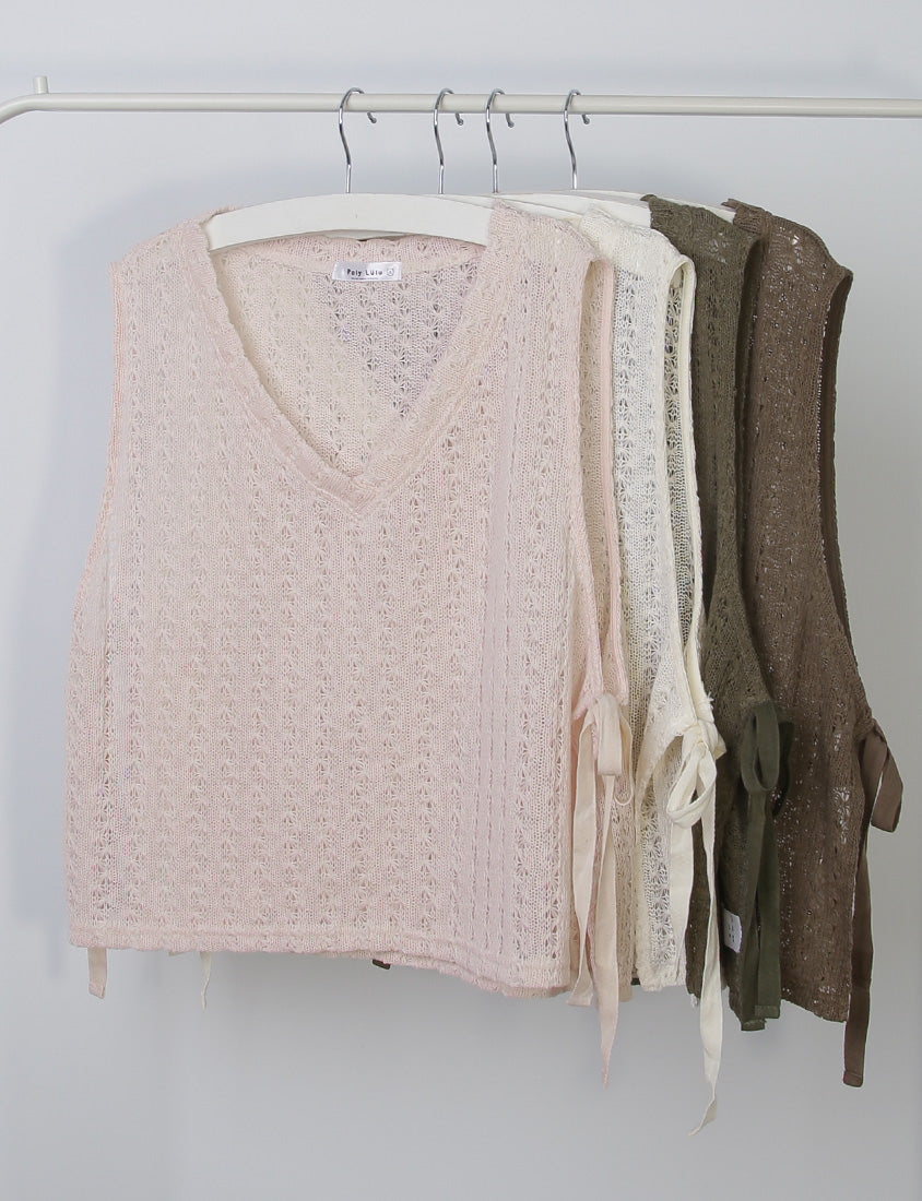 Layered Essential Crochet Tie Plus Size Vest