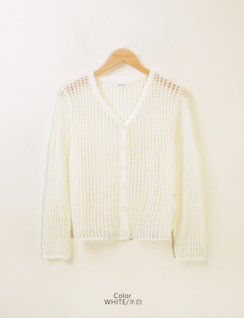 V-Neck Multicolor Ice Silk Plus Size Knit Cardigan
