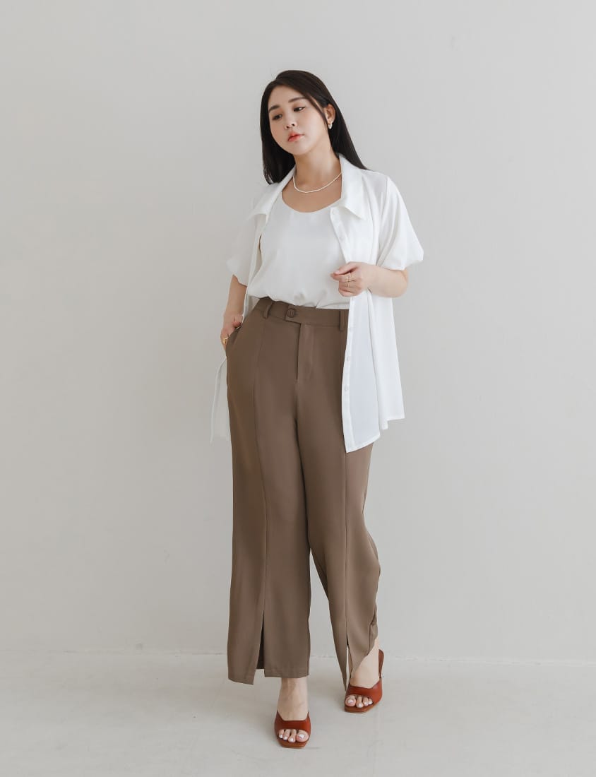 MISS. Elegant Puff Sleeve Plus Size Blouse