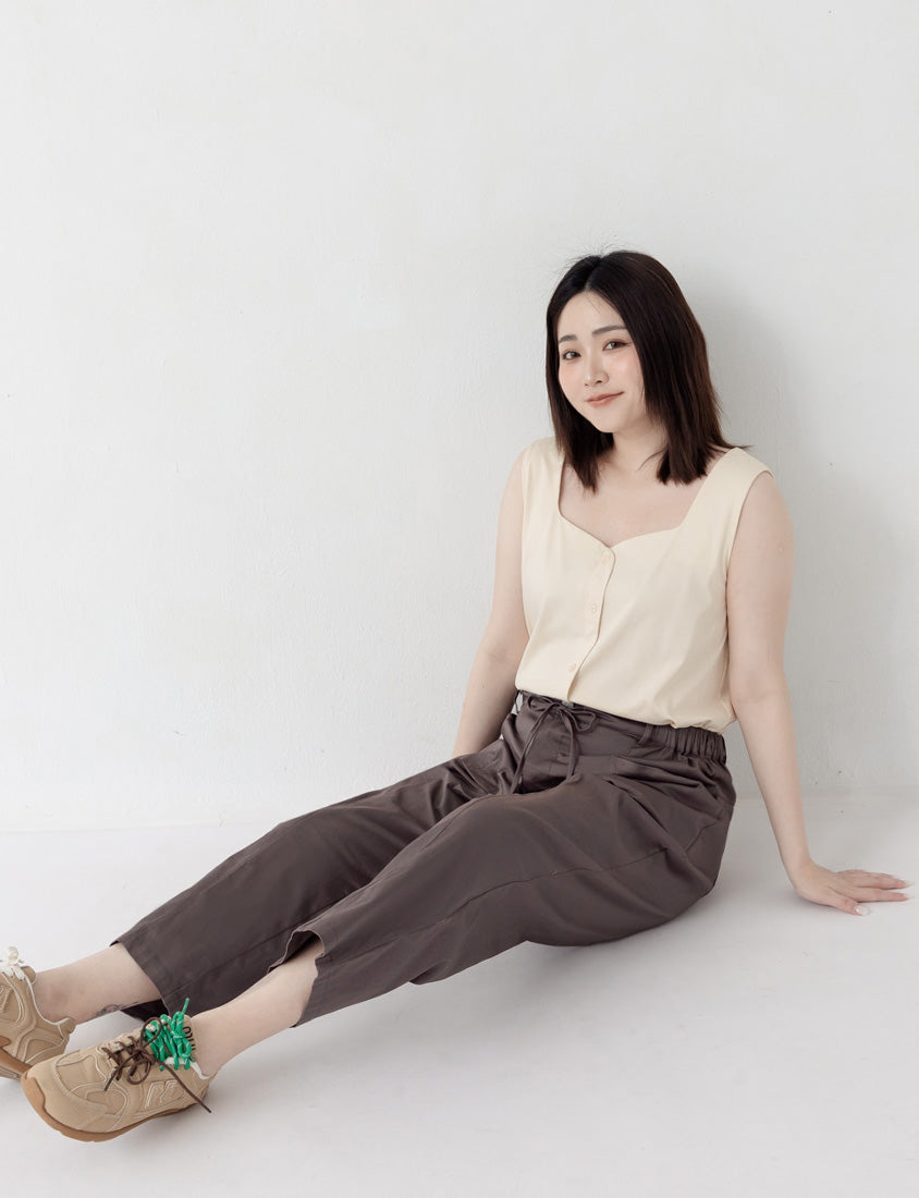 Utility Side-Tie Big Pocket Plus Size Boyfriend Pants
