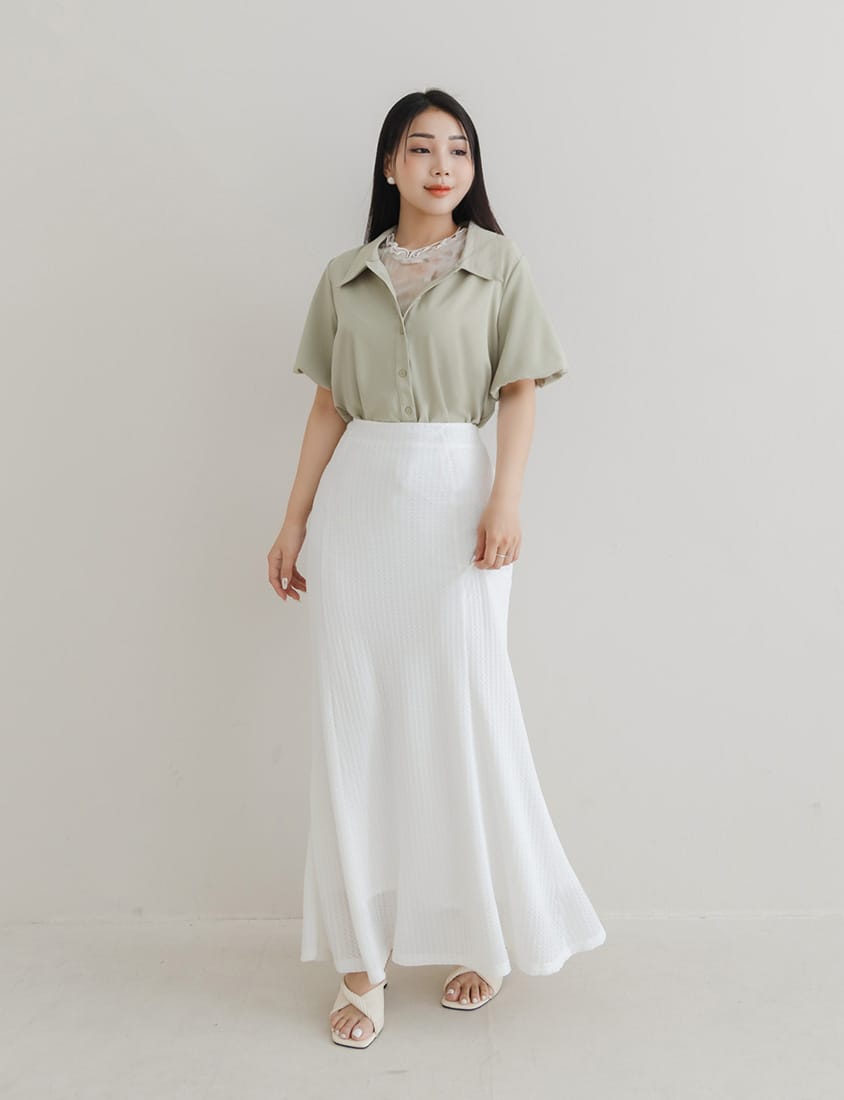 MISS. Elegant Puff Sleeve Plus Size Blouse