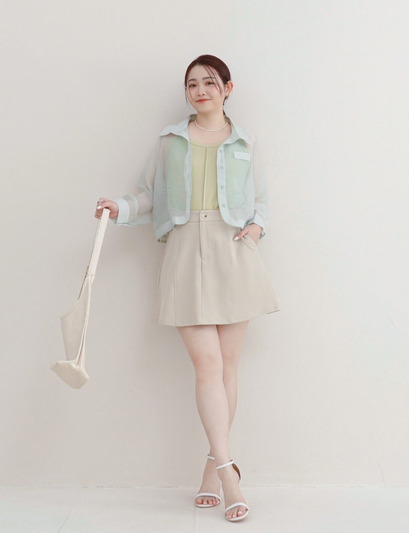 MISS. Silky Cooling Sleeveless Cut Stitch Plus Size Tank Top