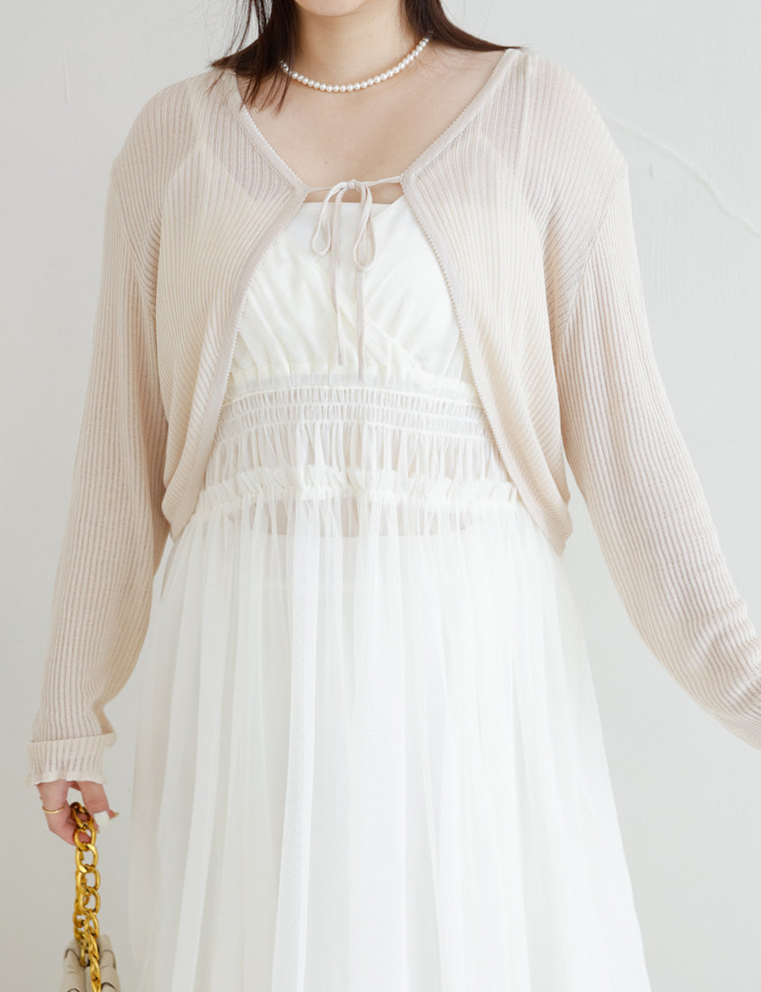 MISS. Lyocell Icy Silk Knit Plus Size Cropped Cardigan