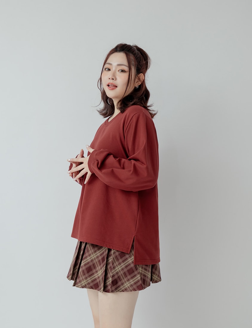 Oversized Cotton Slit Plus Size Sweatshirt (Unisex)