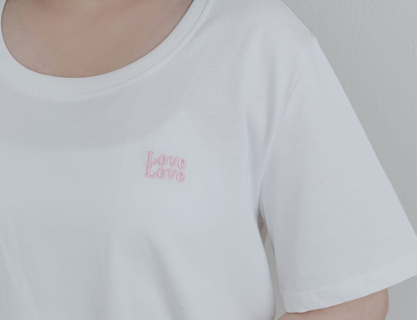 LOVE Soft Color-Block Plus-Size Embroidered Tee