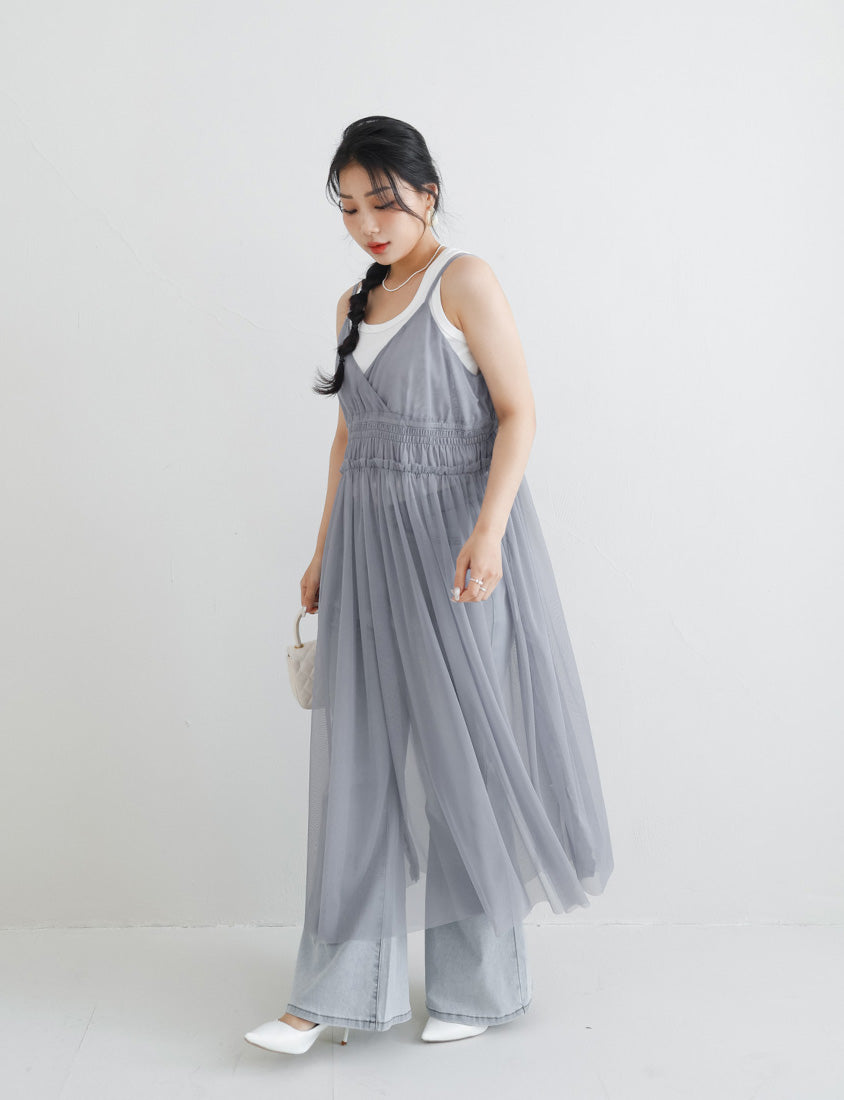 MISS. Layered Sheer MeshPlus Size Camisole