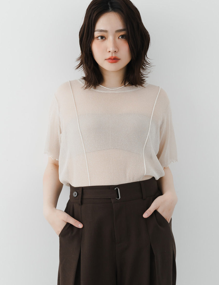 MISS. Cotton Linen Pleated Waist Plus Size Wide Leg Pants