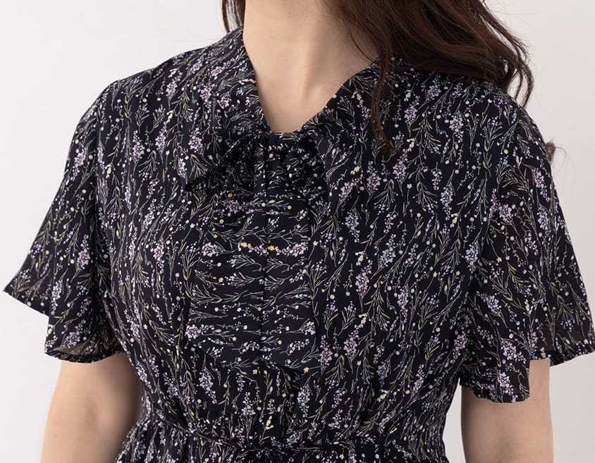 Gentle Lavender Tie-Waist Plus Size Flare Dress