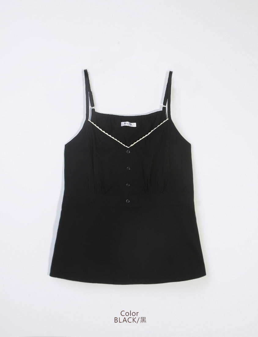 Lace V-Neck Adjustable Waist Plus Size Tank Top