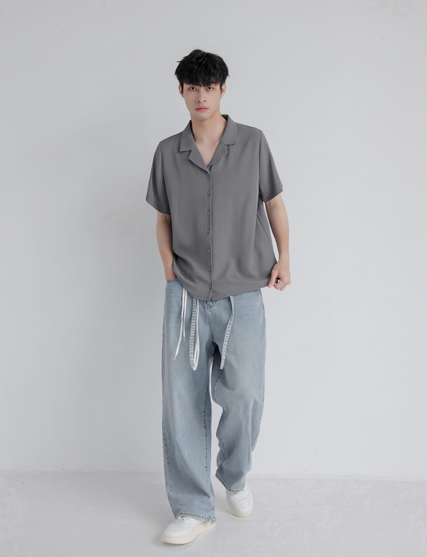 MISS. Silky Cool Oversize Cuban Collar Plus Size Shirt (Unisex)