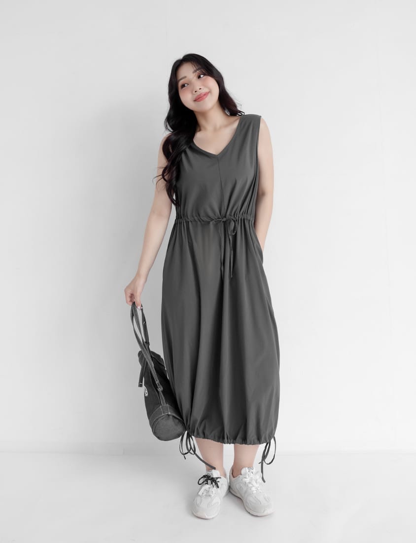 Cooling Tech V-Neck Plus Size Maxi Dress