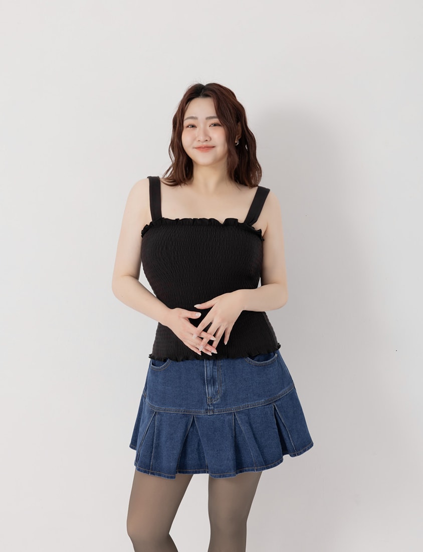 Pobra Long Ginger Fleece Bubble Hem Plus Size Bra Top (With Padding)