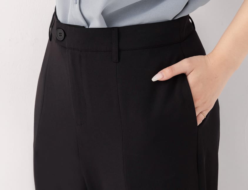 MISS. Silky Cool Slit Slim Fit Plus Size Tailored Pants