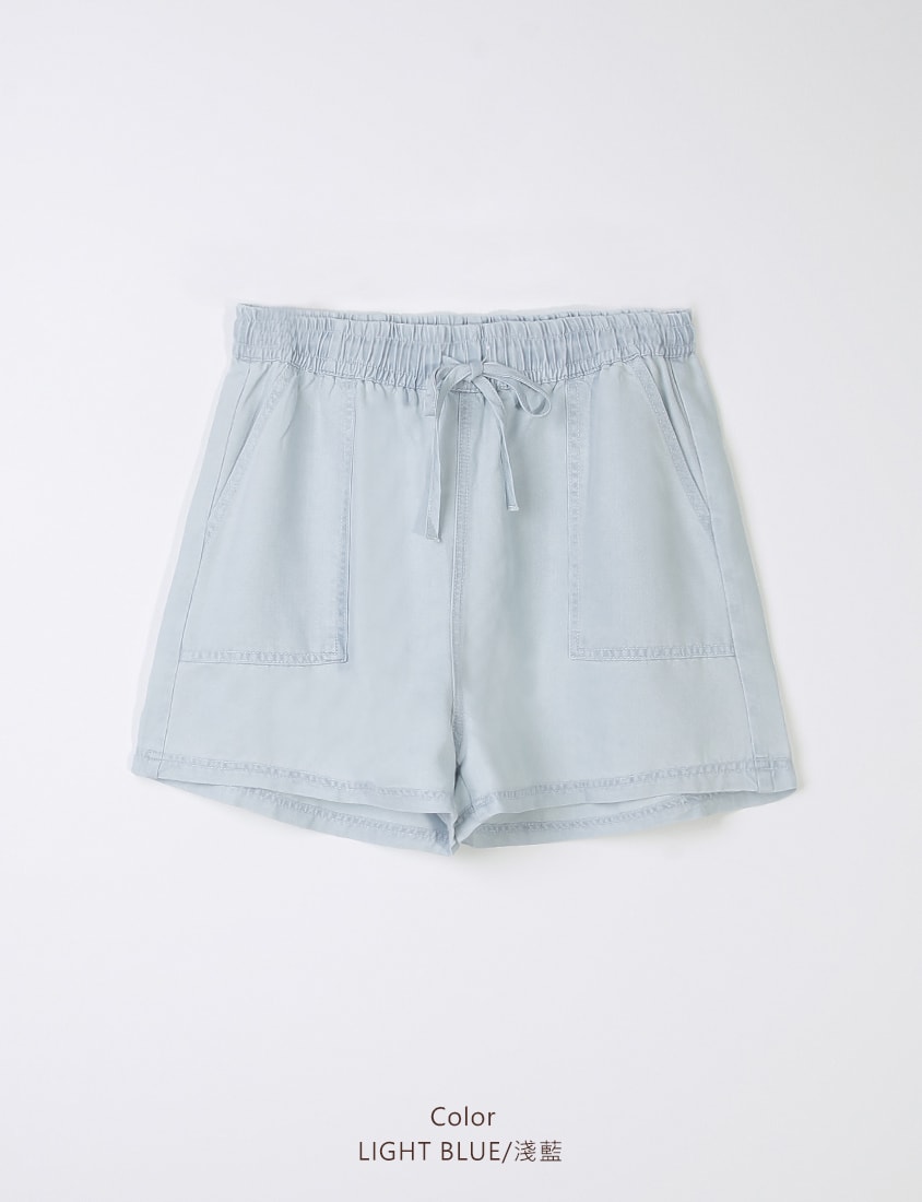 Skin-Friendly Lyocell Silky Denim Contrast Stitch Plus Size Shorts