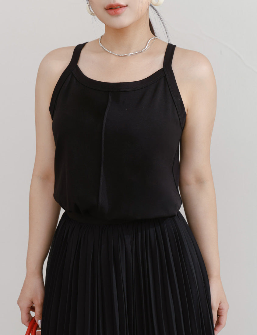 MISS. Silky Cooling Sleeveless Cut Stitch Plus Size Tank Top