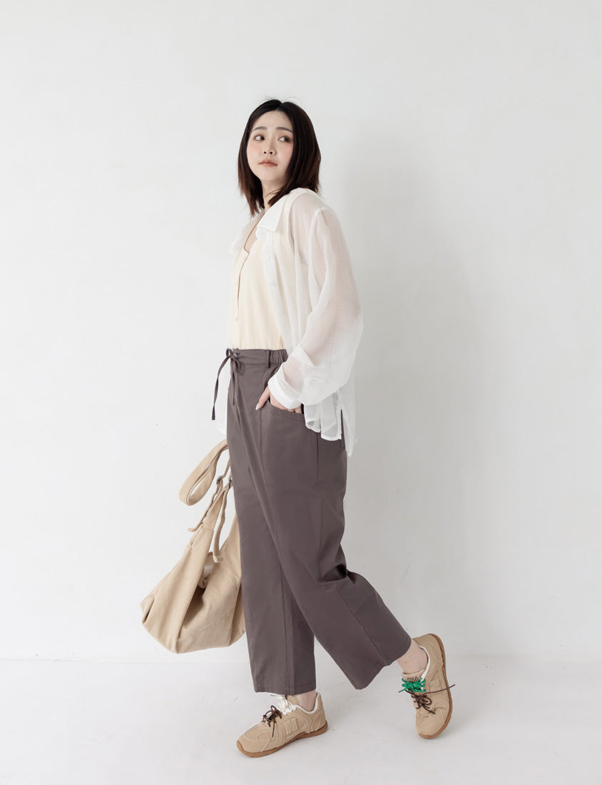 Utility Side-Tie Big Pocket Plus Size Boyfriend Pants