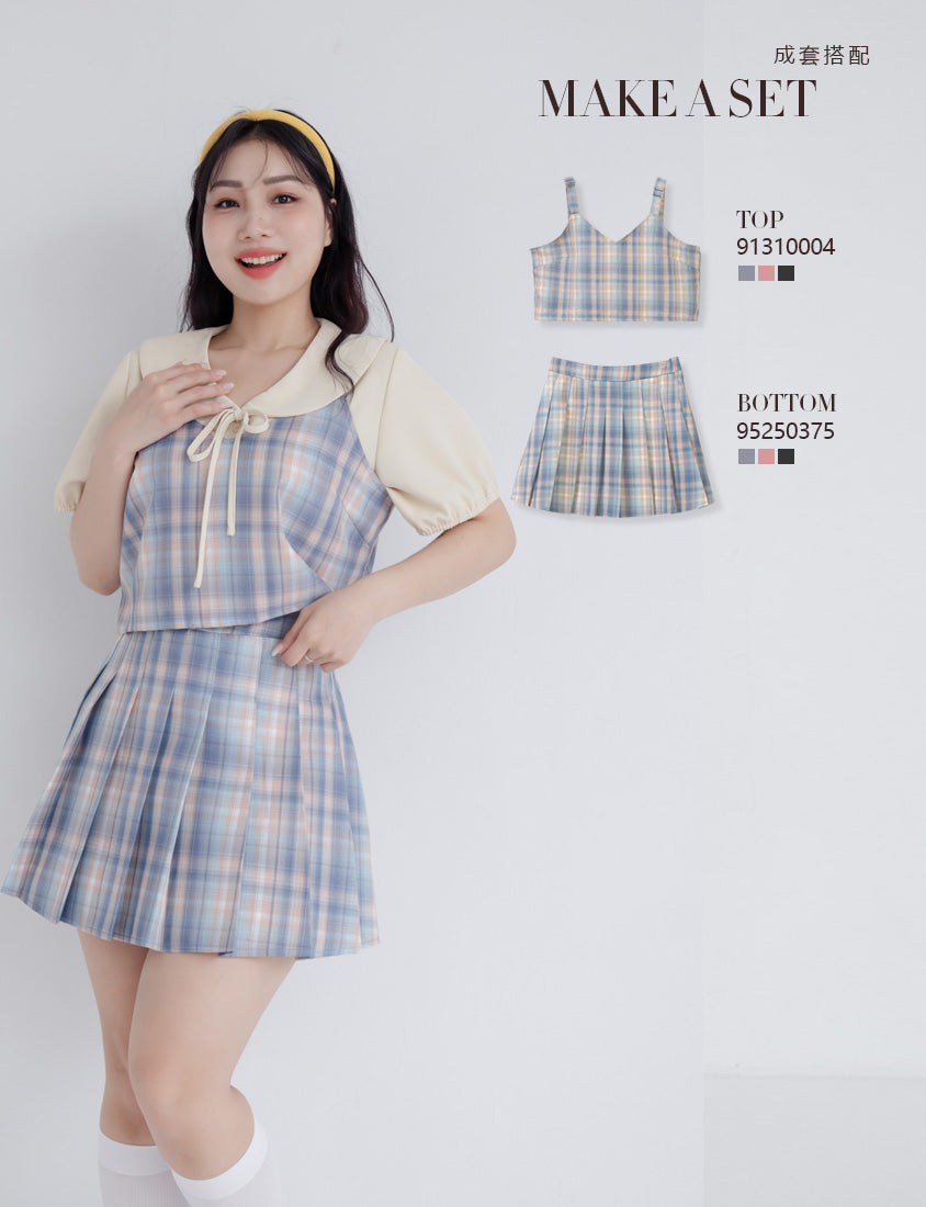 Korean Preppy Adjustable Plaid Plus Size Vest