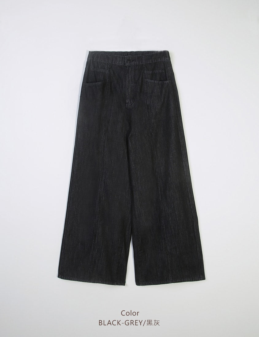 Apple-Shaped Friendly! Seamed Plus Size Wide Leg Jeans