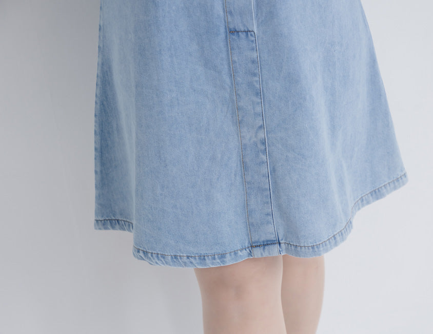 Versatile A-Line Denim Plus Size Shirt Dress