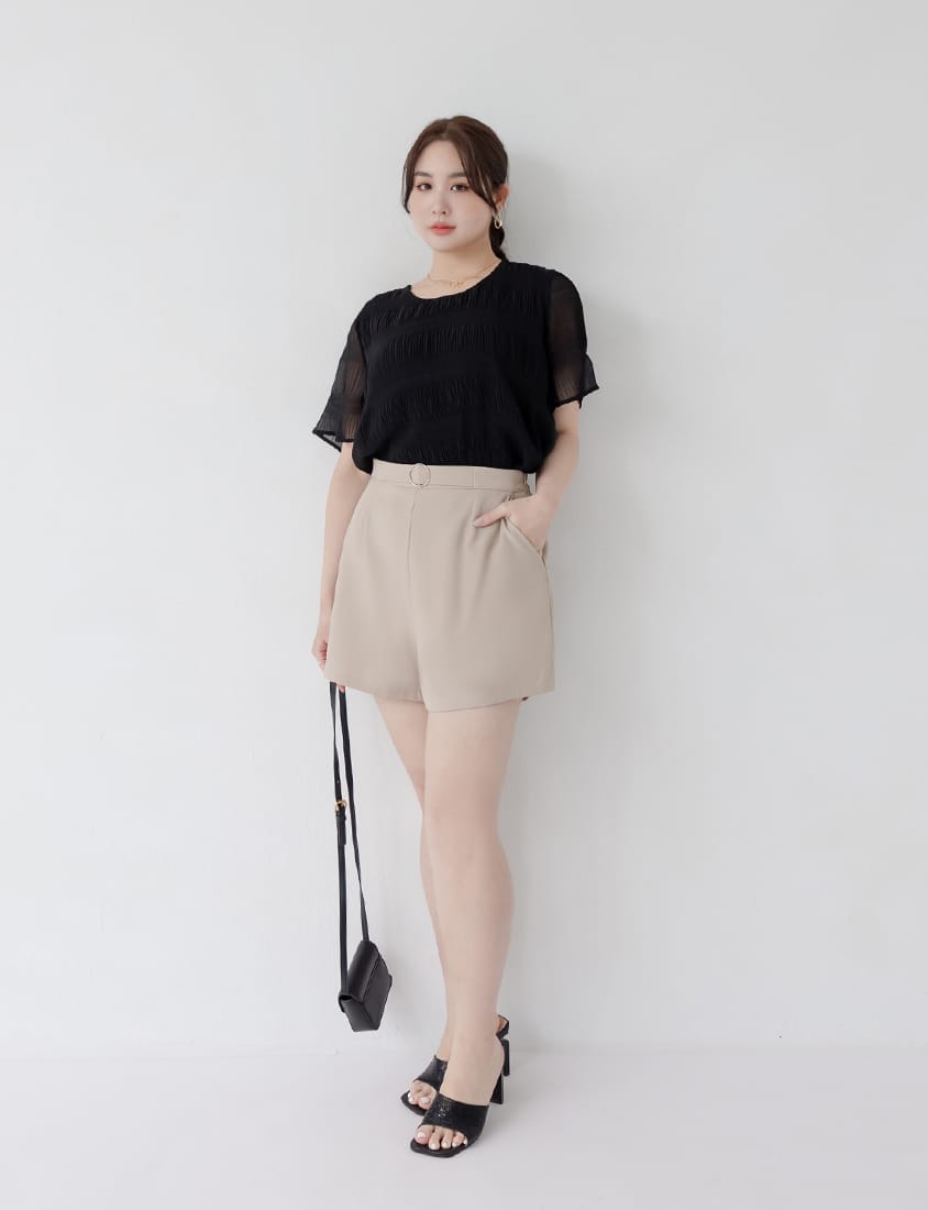 MISS. Korean Style Crinkled Plus Size Chiffon Top