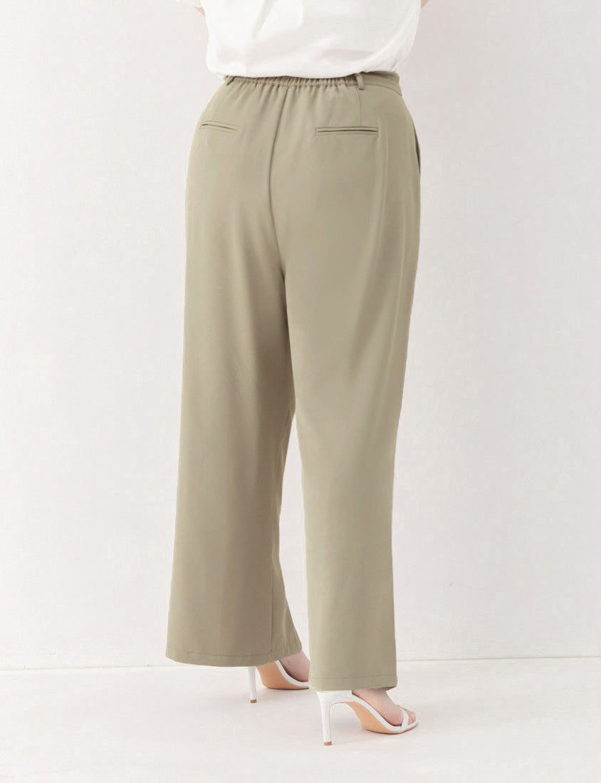 MISS. Silky Cool Slit Slim Fit Plus Size Tailored Pants