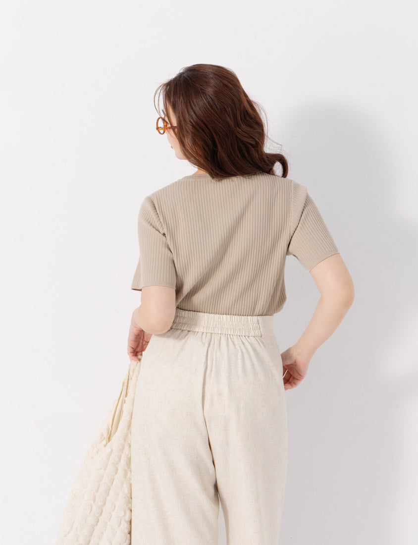 Cooling Lyocell Knit Plus Size Short Sleeve Top