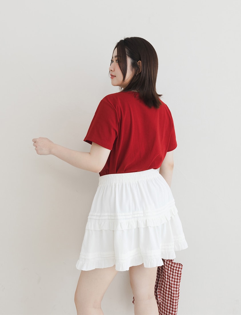 U-Neck Multicolor Plus Size Comfy Slim Tee