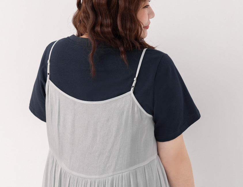 Shimmer Textured Plus Size Cami Maxi Dress