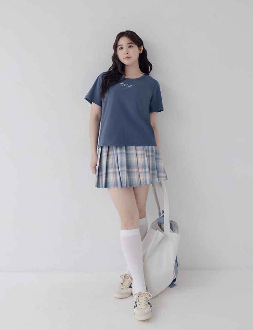Mei-Mei Charity Slogan Plus Size Embroidered Tee
