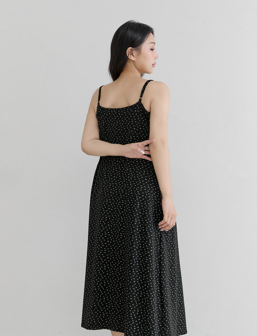 Adjustable Straps Floral Plus Size Cami Dress