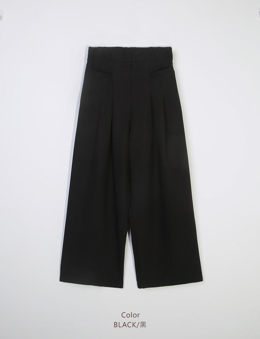 MISS. Wrinkle-Resistant Elastic Back Pleated Plus Size Trousers