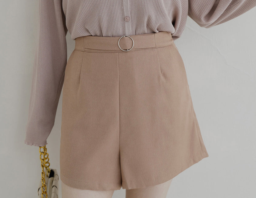 MISS. Latte Series Waistband Twill Plus Size Shorts