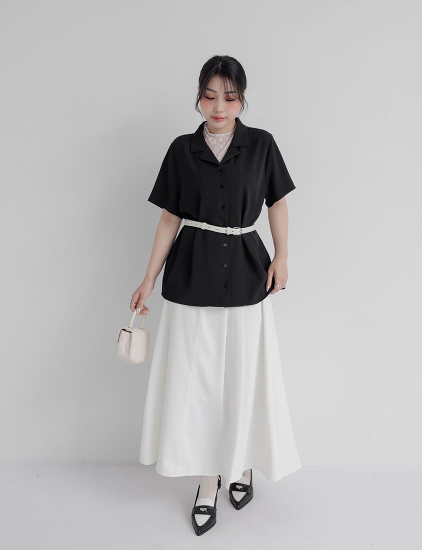 MISS. Silky Cool Oversize Cuban Collar Plus Size Shirt (Unisex)
